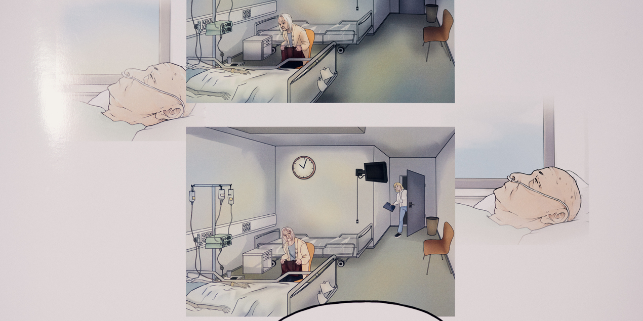 Ein Comic zeigt eine Situation im Krankenhaus